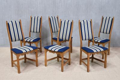 Henning Kjaernulf Set of 6 Henning Kj rnulf Oak Dining Chairs Nyrup M belfabrik Denmark 1960s