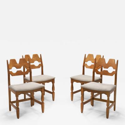 Henning Kjaernulf Set of Four Oak Henning Kj rnulf Dining Chairs for Nyrup Denmark 1960s