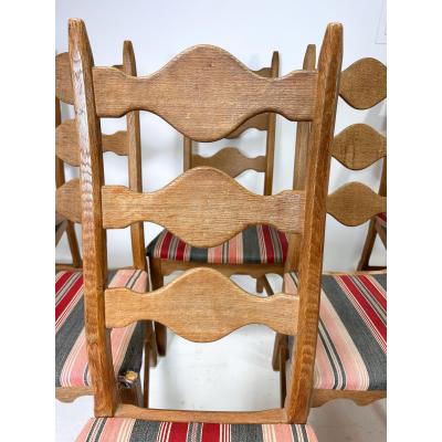 Henning Kjaernulf Set of Ten Dining Chairs by Henning Kjaernulf