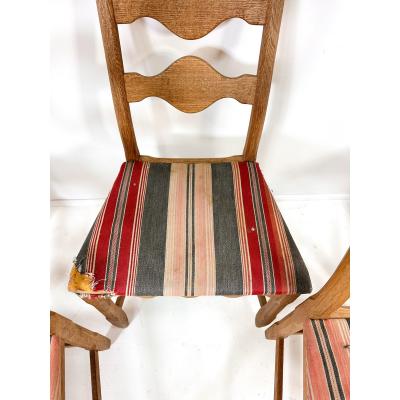 Henning Kjaernulf Set of Ten Dining Chairs by Henning Kjaernulf