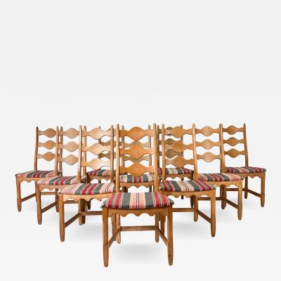 Henning Kjaernulf Set of Ten Dining Chairs by Henning Kjaernulf