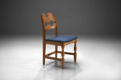 Henning Kjaernulf Six Razorblade Dining Chairs by Henning Kjaernulf Denmark 1960s