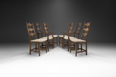 Henning Kjaernulf Six Razorblade Oak Chairs by Henning Kj rnulf Denmark 1960s