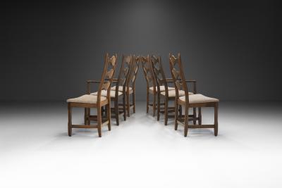 Henning Kjaernulf Six Razorblade Oak Chairs by Henning Kj rnulf Denmark 1960s