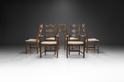 Henning Kjaernulf Six Razorblade Oak Chairs by Henning Kj rnulf Denmark 1960s