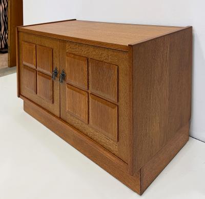 Henning Kjaernulf Small Oak Danish Modern Brutalist Chests Henning Kjaernulf Style Pair
