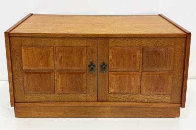 Henning Kjaernulf Small Oak Danish Modern Brutalist Chests Henning Kjaernulf Style Pair