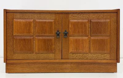 Henning Kjaernulf Small Oak Danish Modern Brutalist Chests Henning Kjaernulf Style Pair