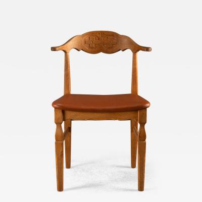 Henning Kjaernulf Solid Oak Desk Chair by Henning Kj rnulf Denmark 1960s