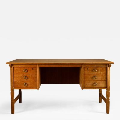 Henning Kjaernulf Solid Oak Desk by Henning Kj rnulf Denmark 1960s