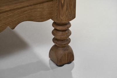 Henning Kjaernulf Three Seater Sofa with Carved Oak Frame Denmark ca 1960s