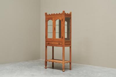 Henning Kjaernulf Unique Henning Kjaernulf Style Glazed Display Cabinet in Solid Oak 1970s