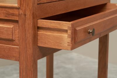 Henning Kjaernulf Unique Henning Kjaernulf Style Glazed Display Cabinet in Solid Oak 1970s