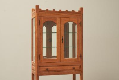 Henning Kjaernulf Unique Henning Kjaernulf Style Glazed Display Cabinet in Solid Oak 1970s