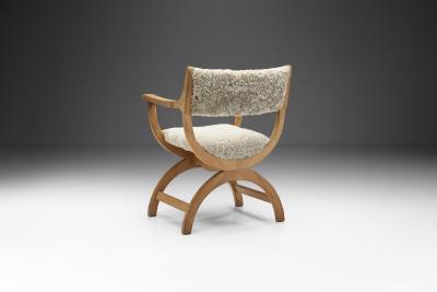 Henning Kjaernulf Upholstered Kurul Chair by Henning Kj rnulf for EG Kvalitetsm bel Denmark 1960s
