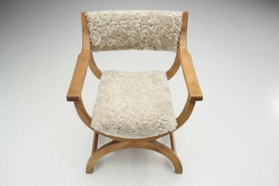 Henning Kjaernulf Upholstered Kurul Chair by Henning Kj rnulf for EG Kvalitetsm bel Denmark 1960s