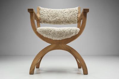 Henning Kjaernulf Upholstered Kurul Chair by Henning Kj rnulf for EG Kvalitetsm bel Denmark 1960s