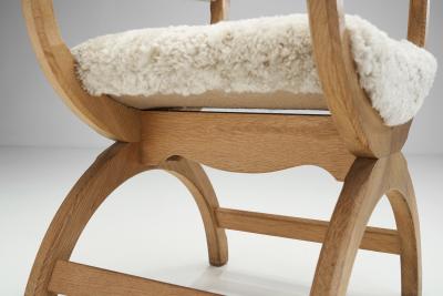 Henning Kjaernulf Upholstered Kurul Chair by Henning Kj rnulf for EG Kvalitetsm bel Denmark 1960s