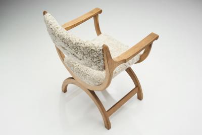 Henning Kjaernulf Upholstered Kurul Chair by Henning Kj rnulf for EG Kvalitetsm bel Denmark 1960s