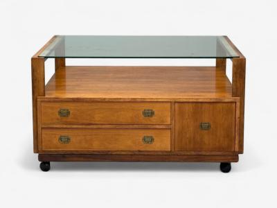 Henning Korch Danish Modern Rosewood Rolling Coffee Table Denmark 1960s