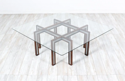 Henning Korch Danish Modern Rosewood Steel Coffee Table by Henning Korch