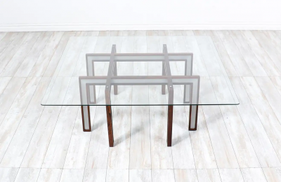 Henning Korch Danish Modern Rosewood Steel Coffee Table by Henning Korch