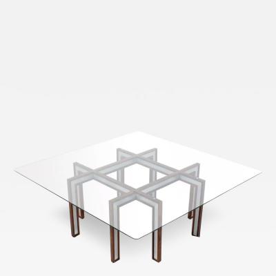 Henning Korch Danish Modern Rosewood Steel Coffee Table by Henning Korch