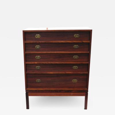 Henning Korch Henning Korch Rosewood Campaign Jewelry Lingerie Chest Dresser Flat File