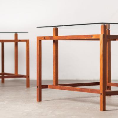 Henning Norgaard for Komfort Mobler Architectural Teak and Glass Side Tables