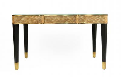 Henredon Veneer Shell Desk with Glass Top
