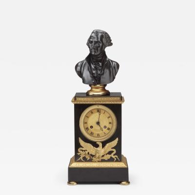 Henri Alexandre Peupin Bronze Mantle Clock with the bust of George Washington