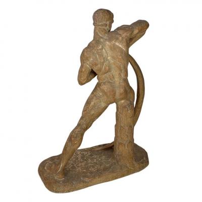 Henri Bargas Archer Sculpture in Terracotta