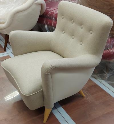 Henri Caillon Henri Caillon for Erton iconic french 50s comfy pair of chairs fully restored
