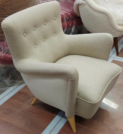 Henri Caillon Henri Caillon for Erton iconic french 50s comfy pair of chairs fully restored