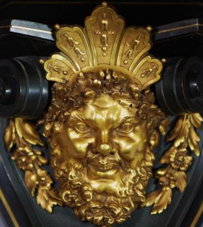 Henri Dasson 19thc ormolu ebonised wall bracket attributed to Henri Dasson