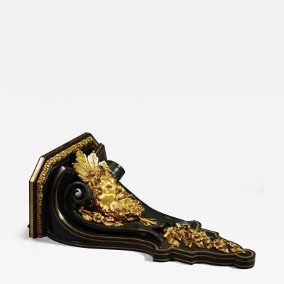 Henri Dasson 19thc ormolu ebonised wall bracket attributed to Henri Dasson
