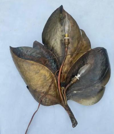 Henri Fernandez 1970 Pair Of Sconces In Silvered And Patinated Brass Fernandez Isabelle Faure