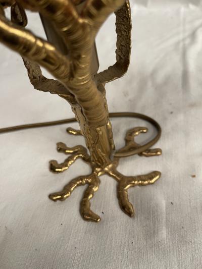 Henri Fernandez 1980s Bronze and agates table lamp by Henri Fernandez