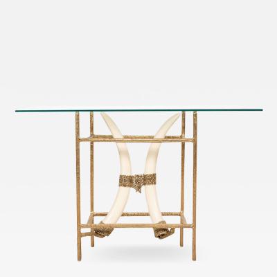 Henri Fernandez 20thC French Resin Tusks Console Table Henri Fernandez c 1970