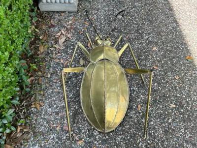 Henri Fernandez French Brutalist Brass Scarab Coffee Table Base