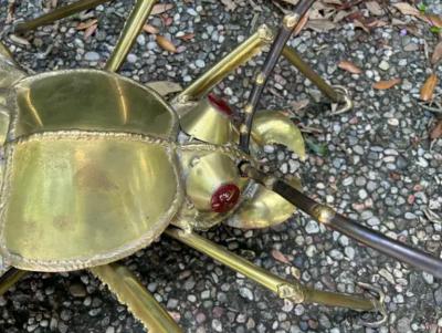 Henri Fernandez French Brutalist Brass Scarab Coffee Table Base