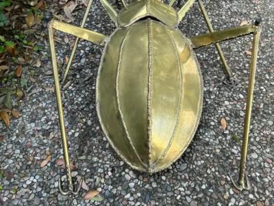 Henri Fernandez French Brutalist Brass Scarab Coffee Table Base