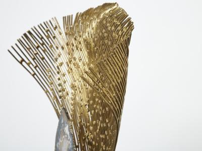 Henri Fernandez Henri Fernandez brass agate stone table lamp Nefertiti 1970s