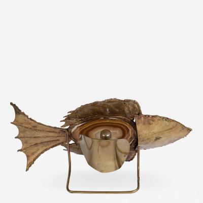 Henri Fernandez Rare Fish lamp By Henri Fernandez