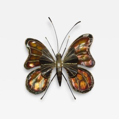 Henri Fernandez Rare Large French Brass Butterfly Sconce Attributed to Henri Fernandez