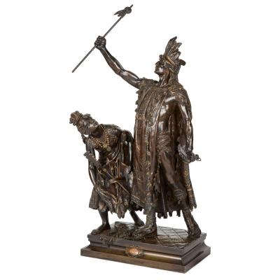 Henri Honor Pl Large 19th C Orientalist bronze figure of a Moorish warrior by Henri Honor Pl 