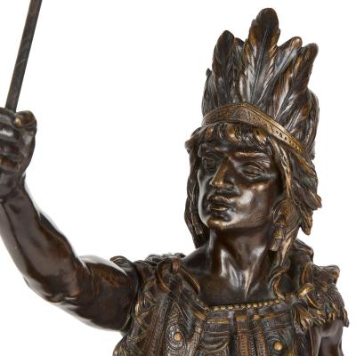 Henri Honor Pl Large 19th C Orientalist bronze figure of a Moorish warrior by Henri Honor Pl 