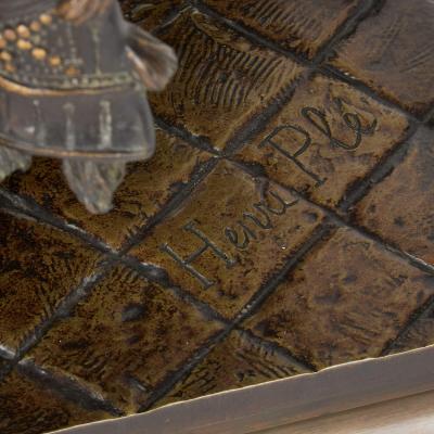 Henri Honor Pl Large 19th C Orientalist bronze figure of a Moorish warrior by Henri Honor Pl 