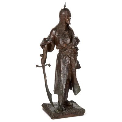 Henri Honor Pl Large 19thC Orientalist bronze figure of a Moorish warrior by Henri Honor Pl 