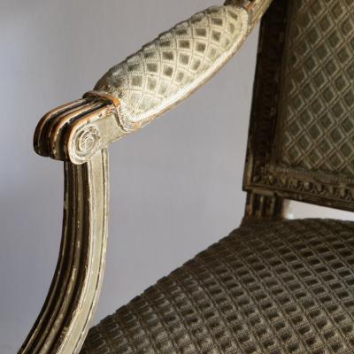 Henri Jacob SET OF FOUR LATE 18TH CENTURY LOUIS XVI FAUTEUILS BY HENRI JACOB